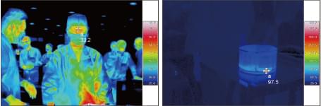 Hコンロ使用時の調理人および鍋のサーモカメラ画像